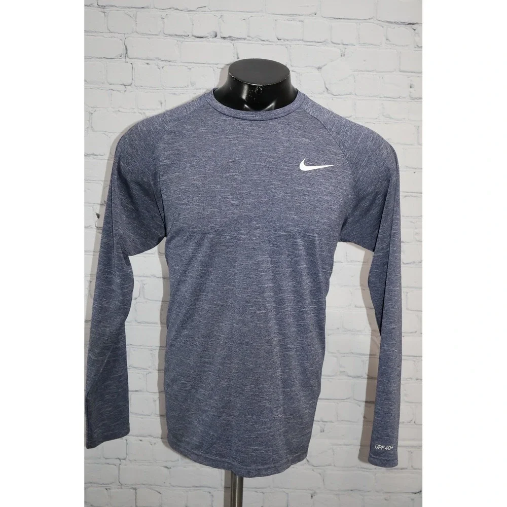 Nike Swim Rash Guard Sun Shirt Mens XL Blue UPF 40+ Dri-FIT NESSA590 Gym Workout